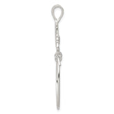 Sterling Silver 925 Charm Holder with Polished Anti-Tarnish Finish